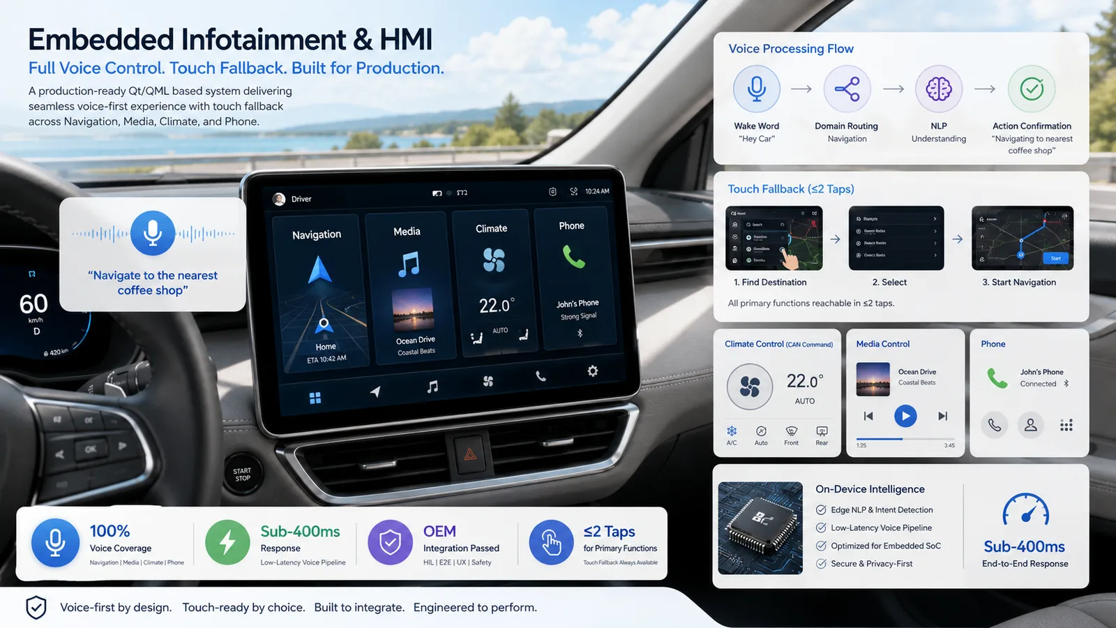 Voice-Controlled In-Car Infotainment System with Full Hands-Free Operation